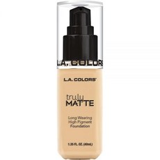 L.A. COLORS Truly Matte 파운데이션 웜 캐러멜 400ml 1.35액량 온스, 1.35 Fl Oz(1팩), Porcelain