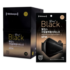 웰킵스 리얼블랙 황사마스크 대형 KF94, 25개입, 6개