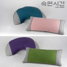 숙면시간 메밀베개 1세트 (보라+초록파랑+분홍), 1세트(반달 블루+사각 핑크)