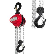 체인블럭삼발이 핸드 호이스트 미니 블록 높이 수동 헤비 듀티 후크 포함, 1) red - 0.25T10FT, 1개