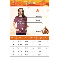 Spadehill 여성용 추수감사절 반소매 임산부 셔츠 정품보장