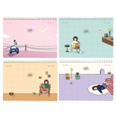 핑크풋 3000 보리 먼슬리 플래너 세트, 4색핑크+민트+노랑+퍼플, 2세트