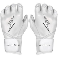 브루스볼트 프리미엄 프로 크롬 시리즈 롱 커프 배팅 글러브 장갑 화이트 BRUCE BOLT CHROME Series Long Cuff Batting Gloves WHITE