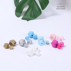 YSI93257520mm 우드 다각 15mm 드림캐쳐/펀치니들/마크라메배우기/매듭공예/마크라메키트/마크라메월행잉/위빙룸 컬러 비즈 4개/마크라메 재료모던마크라메/마크라메 1세트 12mm, 12mm-골드