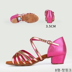 굿데이 컴퍼니 스포츠댄스화 라인댄스화 살사화 라틴댄스화 댄스화 탱고화 라틴화 재즈화 재즈댄스화 유아 성인 yDS13, 220, B형-핫핑크
