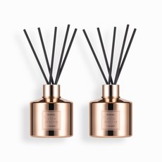  쿤달 퍼퓸 디퓨저 로즈골드 에디션 200ml 2개 + 섬유스틱 10개 허브민트향, 4세트 