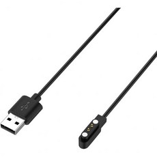 2Pcs USB 충전 케이블 휴대용 마그네틱 스마트워치 충전기 충전소 도크 교체 4.0mm 2핀 장치용 블랙
