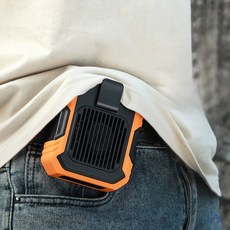 3 야외 비상 충전식 개인 전원 손풍기 모바일 단 웨어러블 초소형 휴대용 샤오미 허리 USB 4000mAh 선풍기, Orange, 1개