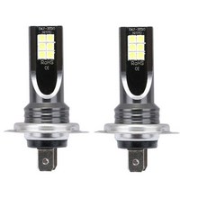 자동차 H7 LED 헤드라이트 전구 고출력 조명 슈퍼 브라이트 안개등 자동 하이 로우 빔 6500k 백색 12V, 2개