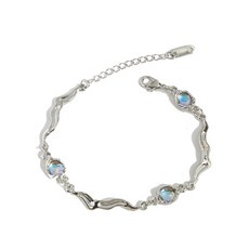 Moonstone Bracelets 세련된 스 플라이 싱 팔찌 우아한 보석류 문스턴 손목 보석 합금 재료 패션 레이디