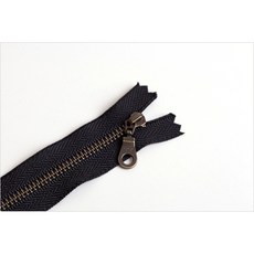 퀼트넘버원 YKK 지퍼 25cm (둥근텍), 블랙, 1개