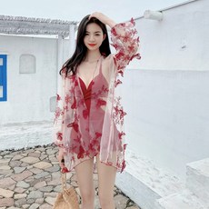 니트모노키니 풀빌라 화사 수영복 섹시 강남역 수원역 수영복 시스루 비키니 이효리 로브, 와인/M/L