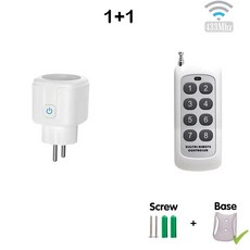 무선 전기 소켓 원격 제어 스위치 팬 온수기 램프용 콘센트 EU FR 플러그 433Mhz 220V 16A, [01] 1Socket 1Remote, 01 1Socket 1Remote, 1개