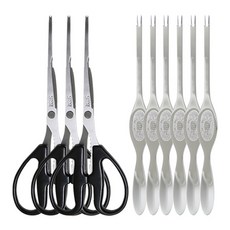 살이 쏙 잘 빠지는 제우스 게살가위 3P + 게포크 6P 세트, 혼합색상, 1세트