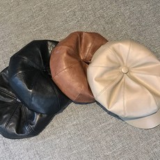 2018 팔각 모 스타일 코 디 가죽 베레모 자녀 저렴 한 떨 음 과 동일 한 챙 챙 챙 챙 모자 - 코끼리 그레이 조절 가능 (현물!)