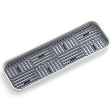SP SAUCE纖細型雙層瀝水盤,白色/灰色,30 x 9.7 x 2.6cm,廚房瀝水收納, 1個