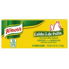 Knorr Chicken Flavor Bouillon Cube 미국 코노르 치킨 스톡 부용 육수 조미료 낱개포장 8개입 88g 6팩, 6개