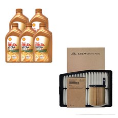 그랜저 GN7 하이브리드 쉘 힐릭스 0W20(5L)/SP 순정 필터 엔진오일세트 2M000-L5100, 5000ml