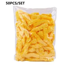 일회용 샤워 캡 탄성 플라스틱 방수 헤드기어 스파 살롱 헤어 염, 5.50PCS-Yellow, 1개