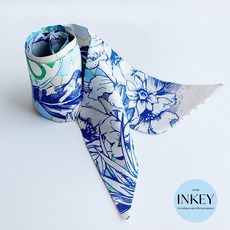 [SALE] 실크 100% 트윌리 사계절 맥시 방도 플라워 프린팅 스카프