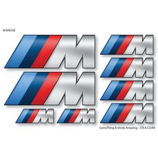 BMW M로고 엠블럼 스티커SET - 엠로고 엠퍼포먼스 엠모터스포츠 비엠더블유 리버리 데칼 스티커, 01 M뱃지, 1개