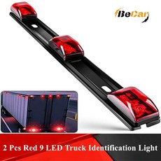 1/2/4 Pcs 레드 9 LED 방수 테일 블랙 스테인레스 스틸 브래킷 경고 램프 자동차 트럭 트레일러 보트 식별 빛|자동차 라이트 어셈블리|, 1개, 1 pc, red 9 led light