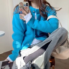 봄가을 니트 가디건 앙투버튼CD