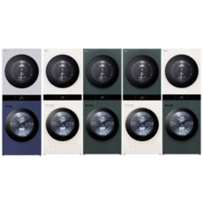 [모바일라이브]LG 오브제 워시타워 세탁건조기 [WL22YMZU/WL22EEZU/WL22EGZU/WL22GGZU/WL22GEZU], 세탁기 : 그린 / 건조기 : 베이지