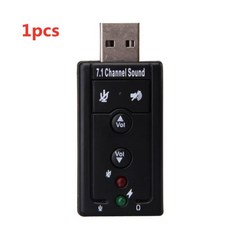 1/2/3/4/5pcs USB 외부 7.1 채널 가상 오디오 사운드 카드 어댑터 (PC 데스크탑 노트북 용) 외부 미니 USB 가상 어댑터, [01] Black, 1개, 하나