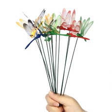 정원 3D 나비 마당 화분 다채로운 잠자리 말뚝 야외 파티 장식 10 개 15, 19 9.0cm-10Pcs-E