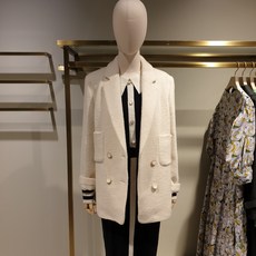 티렌 더블단추 모헤어 블랙 화이트 자켓(L204PWJ901K)