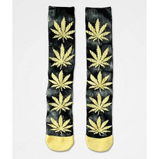 HUF Plantlife Tie Dye Black & Yellow Crew Socks