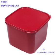 타파정사각김치통-타파웨어엠엠사각김치통3번-4L(263)-진레드, 1개