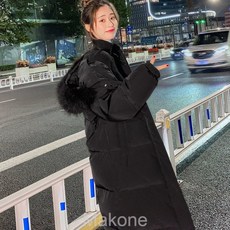 Makone여자 겨울 코트 롱 코트다운 패딩 여자 겨울 롱