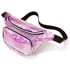 Cambond Holographic Fanny Pack for Women and Men Shiny Neon Waist Bag for Rave Concert Festival, 1