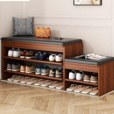 패밀리룩 2가지 컬러 고하중 스툴 현관구 의자 신발장 가정용 신발장 소파 의자, 120cm, Big cedar walnut color, 1개