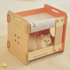 디클펫 고양이 캣타워 스크래쳐 SCC-001 이층 침대 숨숨집, 1개, 혼합색상