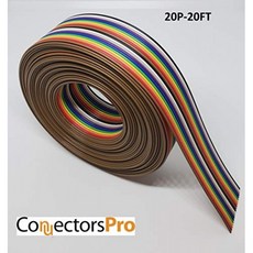 Pc Accessories - Connectors Pro 20 Feet IDC 20P Rainbow Flat Ribbon Cable 20 Con