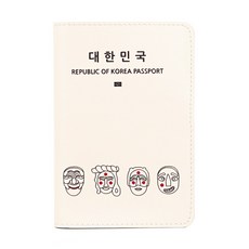 롤시 한국의미 가죽 여권케이스 하회탈