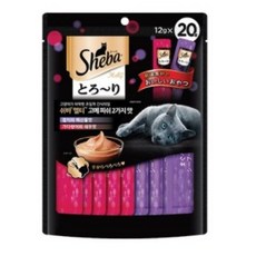 쉬바 멜티 고양이 파우치 간식 참치와 해산물 10p + 가다랑어와 새우 10p, 혼합맛(참이와해산물/가다랑어와 새우), 240g, 1개