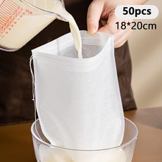 유청분리 그릭요거트 주머니 거름망 리코타치즈 조리용, 18*20cm 50개, 50개