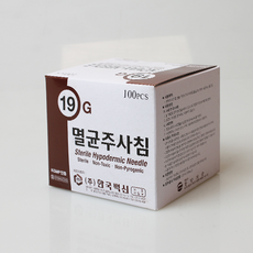 한국백신 일회용주사침 19G 38mm, 100개