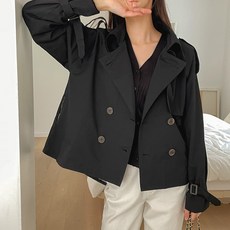 자체제작 제인준 마농 클래식 체크안감 트렌치 숏자켓