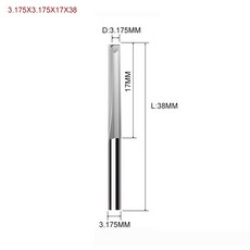 스트레이트 슬롯 비트 우드 커터 CNC 솔리드 카바이드 더블 플루트 라우터 3.175mm 4mm 6mm 8mm 2 10 개, [14] 3.175X3.175X17X38, 10개