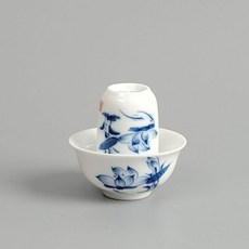 FujianDehuaShengyiyaoCeramic 청화백자 연화문 문향배 세트, 본상품선택, 상세 설명 참조 - 신켄무도구호완