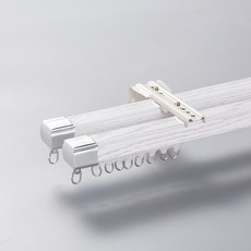 커튼액세서리 커튼궤도 부속품 롤러, #03 G010-2화이트우드 사각궤도-더블레일/한미터