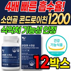 소연골 관절엔 콘드로이친 1200 뮤코다당단백 콘도로이친 식약청 인정 인증 소 연골 유래 콘도레이친 콘드리친 9중 복합 기능성 관절 영양제, 12박스, 60정