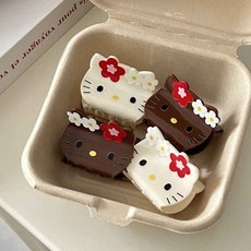 귀요미 헬로키티 헤어 집게핀 헤어핀 올림머리 캐릭터 헤어클립 브라운키티 태닝키티, 브라운, 1개