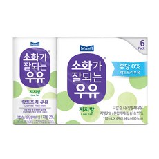 매일유업 소화가 잘되는 우유 저지방, 190ml, 6개