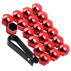 [자동차너트볼트] 20pcs 17mm 휠 매트 카펫 러그 너트 센터 커버 캡 제거 도구 폭스 바겐 골프 Passat Cabrio 아우디 A1 A3 A4 Q5 Q7 TT 자동차 스타, 빨간